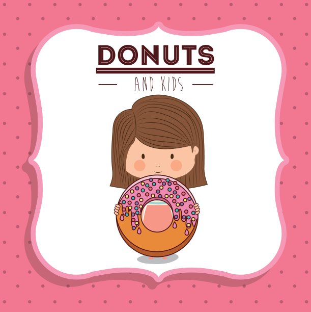 甜甜圈和儿童设计图片下载