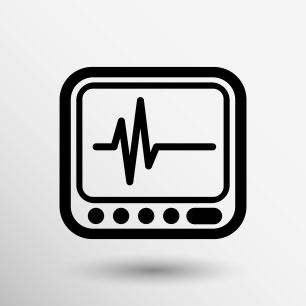 带有心电图图标的显示屏图片下载