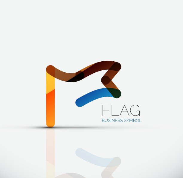 标志旗帜抽象线性几何商业图标图片下载