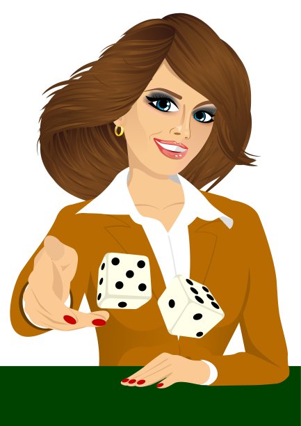 掷骰子的女人在玩骰子图片下载