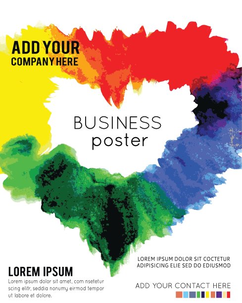 海报模板与水彩油漆图片下载