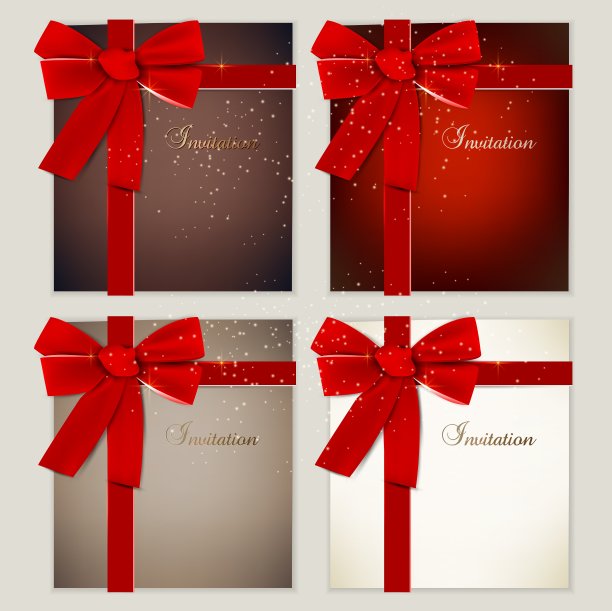 收集礼品卡与丝带背景图片下载