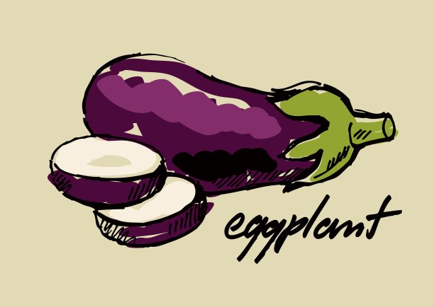 手绘茄子图片下载