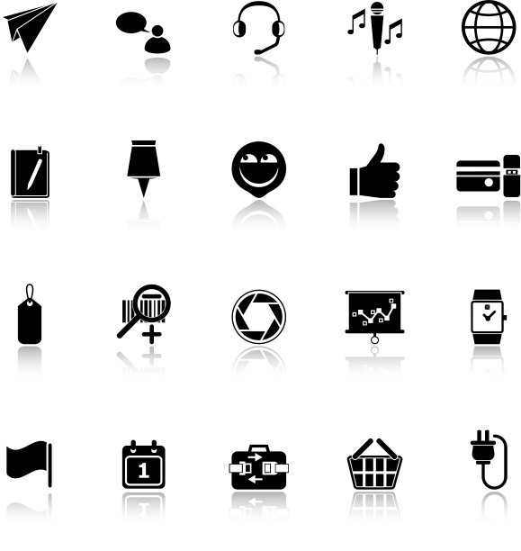 科技小工具屏幕图标与反思图片下载