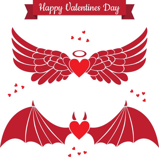 情人节平面图标图片下载