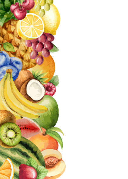 水彩水果横幅为您的设计图片下载