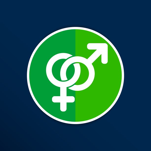 白色背景上隔离的男女标志图片下载