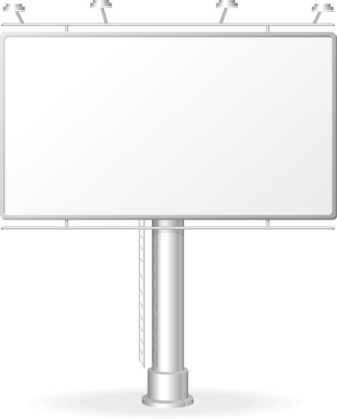 白色广告牌屏幕模板图片下载