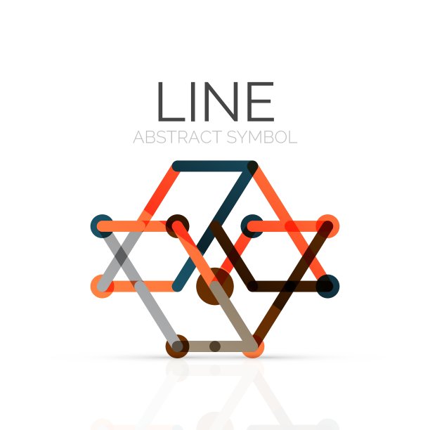 线性抽象标志连接多色图片下载