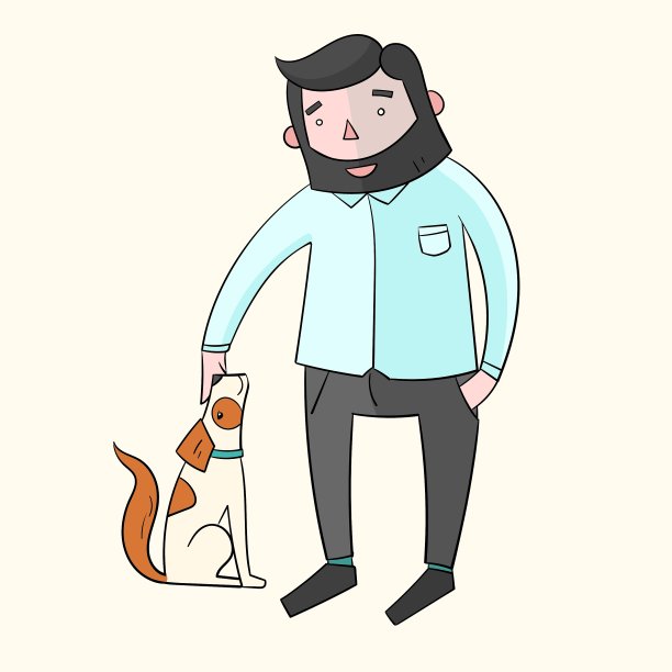 商人潮人与狗的颜色图片下载