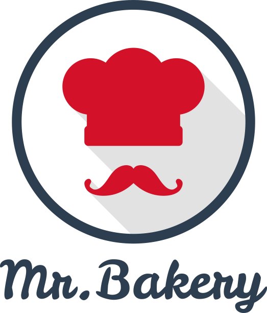 扁平的面包店或餐厅简约的标志图片下载