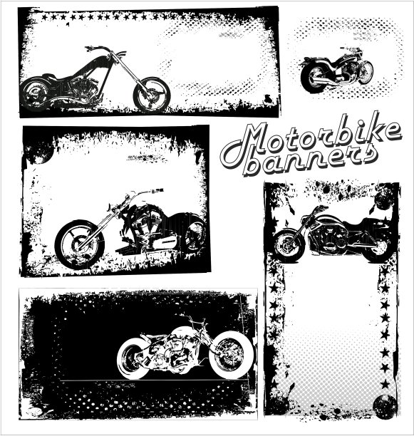 摩托车垃圾横幅图片下载