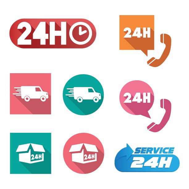 各种邮资和支持相关的图标集图片下载