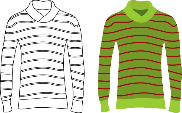 长袖条纹毛衣图片下载