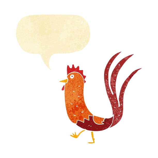 带有气泡的卡通公鸡图片下载