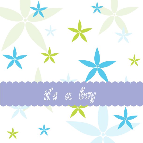 小男孩和花卡片图片下载