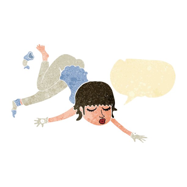 卡通女人浮着气泡说话图片下载