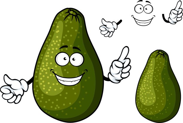 含笑的熟透的绿色鳄梨果质图片下载