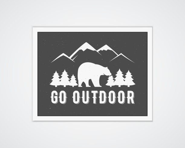 露营框架模板与旅行海报图片下载