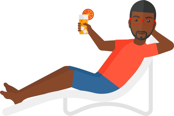 坐在躺椅上的人图片下载