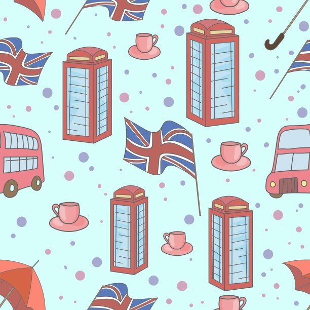 英国象征着无缝图案图片下载