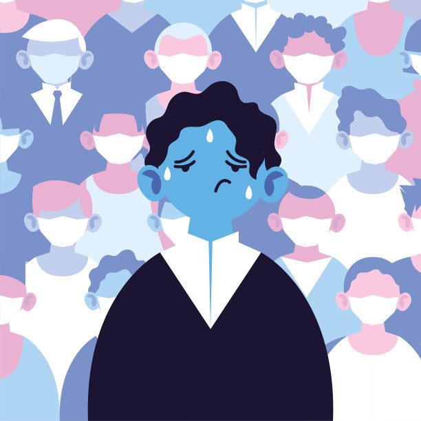 海报男子发烧，有冠状病毒感染症状图片下载