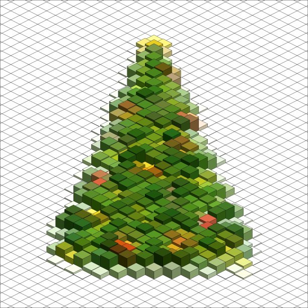 抽象三维圣诞树图片下载