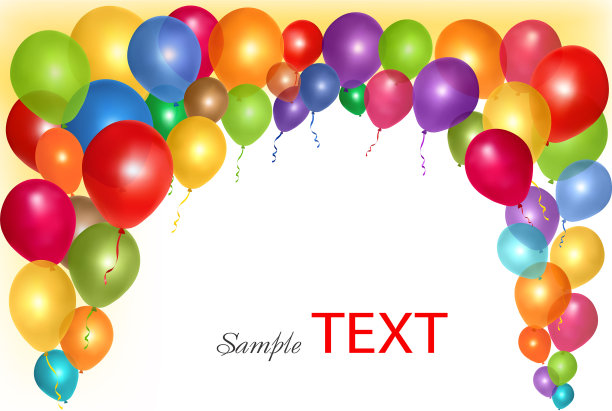 假日背景与彩色气球图片下载