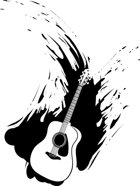 垃圾摇滚吉他油漆飞溅图片下载