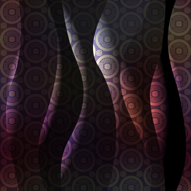 波浪图案与几何中国装饰图片下载