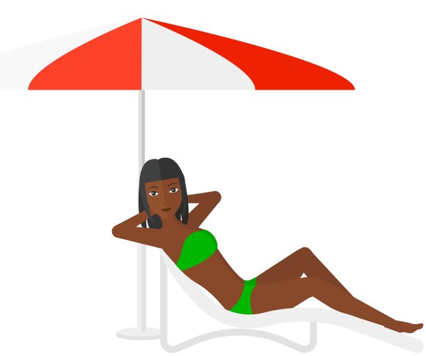 坐在躺椅里的女人图片下载