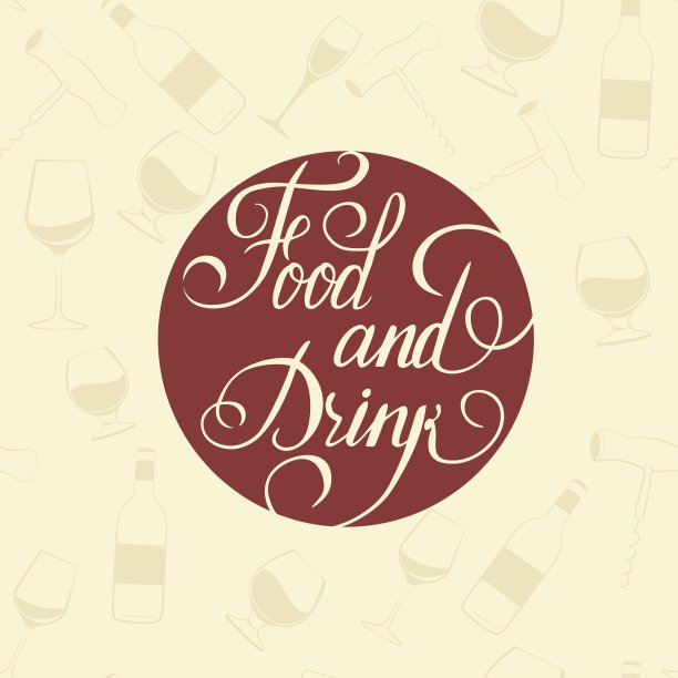 单词食物和饮料-在一个白色的盘子上图片下载