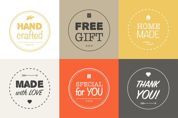 大集合的矢量标签和徽章与单词和短语在不同的背景。手工制作的。非常适合你的生意。向量图片下载