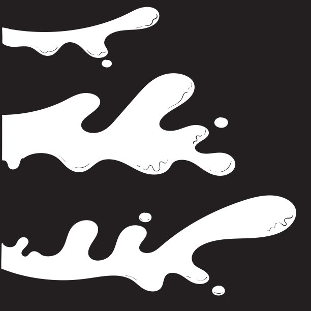 涂鸦白色奶油牛奶喷溅插图孤立的背景图片下载