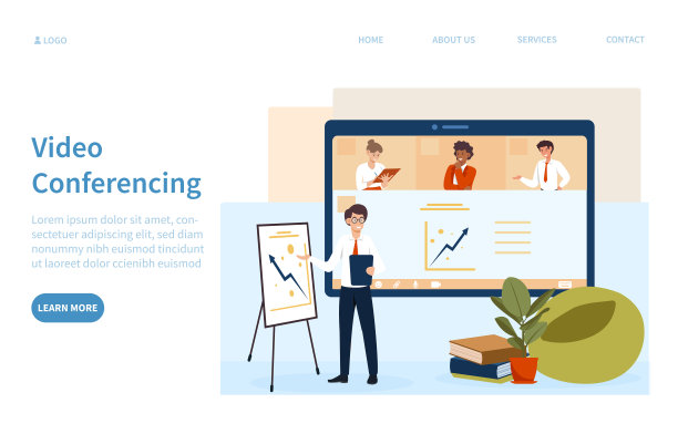 视频会议的商业概念图片下载