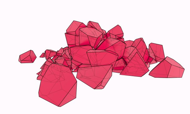 一堆粉红色的石头。三维演示图片下载