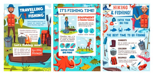 旅游,钓鱼,徒步旅行。费舍尔和营图片下载