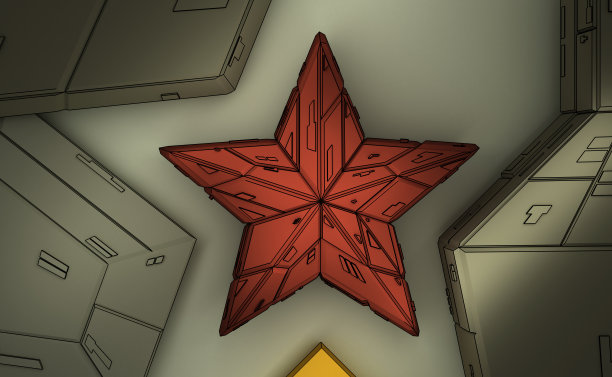 绿色背景上的红星图片下载