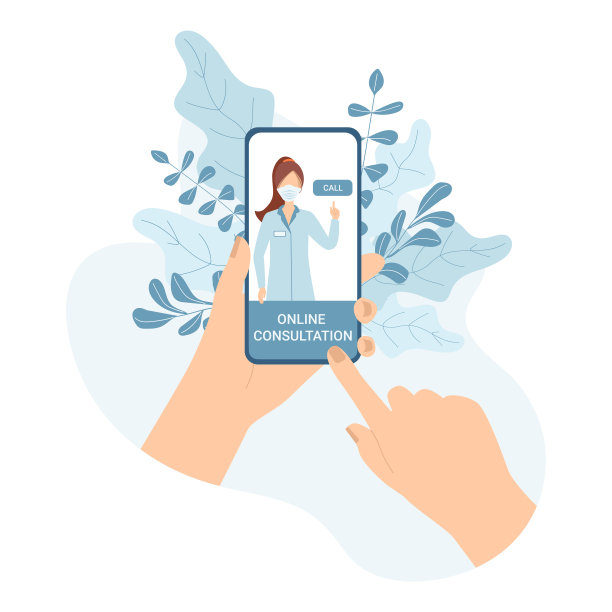 通过智能手机向医生在线咨询病人。使用现代技术的医疗支助。网络医生在自我隔离和隔离的时候。矢量插图在一个平坦的风格图片下载