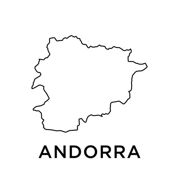 安道尔地图矢量设计模板图片下载