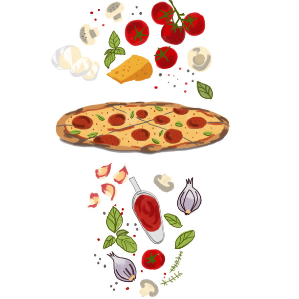 意大利辣香肠比萨饼图片下载