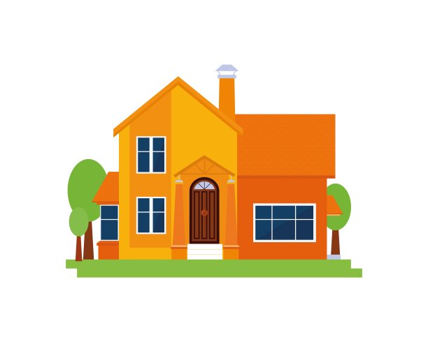 木制的孤立的房子。孤立。向量图片下载