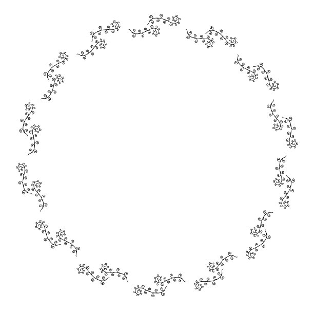 圆形框架制作的装饰黑色元素图片下载