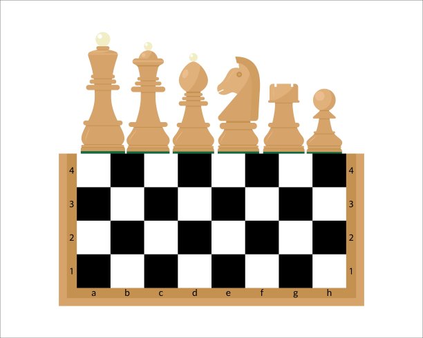 木制国际象棋图标。平的风格。矢量插图。图片下载