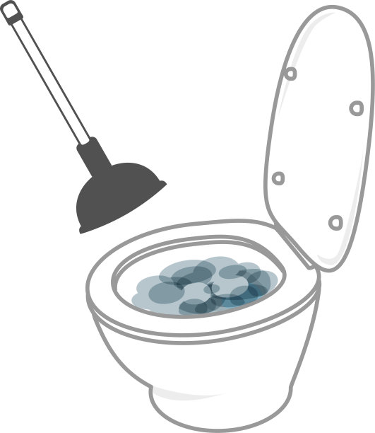 修剪堵塞的马桶和溢出的水图片下载