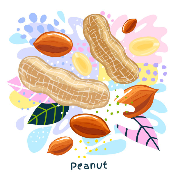 新鲜花生汁喷溅有机食品调味香料喷溅。辛辣的香草坚果。抽象色彩的艺术飞溅飞溅背景。图片下载