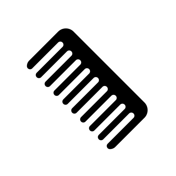 白色背景上的梳子图标logo图片下载