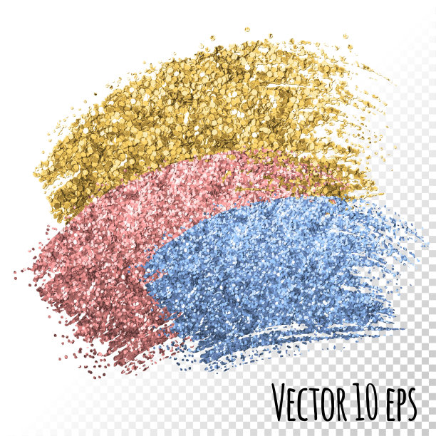 金玫瑰粉蓝闪笔。社交媒体网络方形模板背景。图片下载