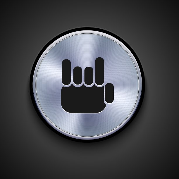 金属图标在灰色背景Eps10图片下载