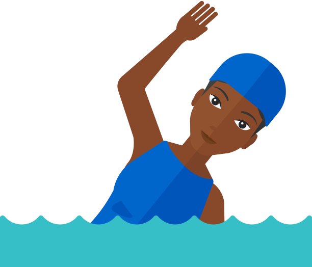 游泳运动员在泳池中的训练图片下载